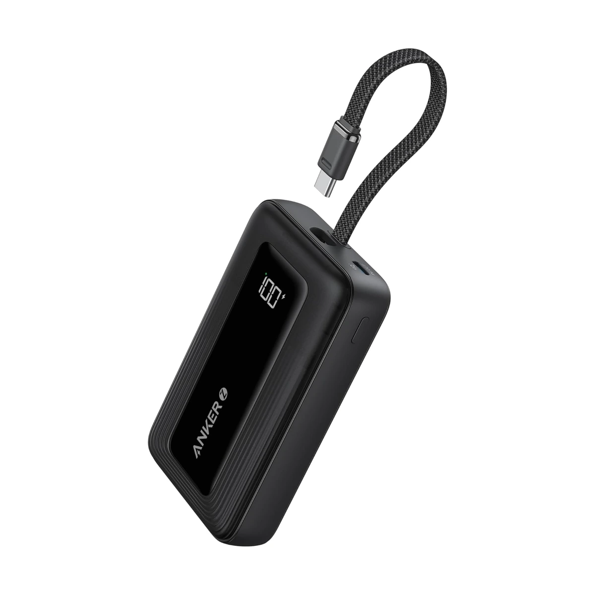 Anker Zolo Power Bank Built -In USB-C Cable 10K Black