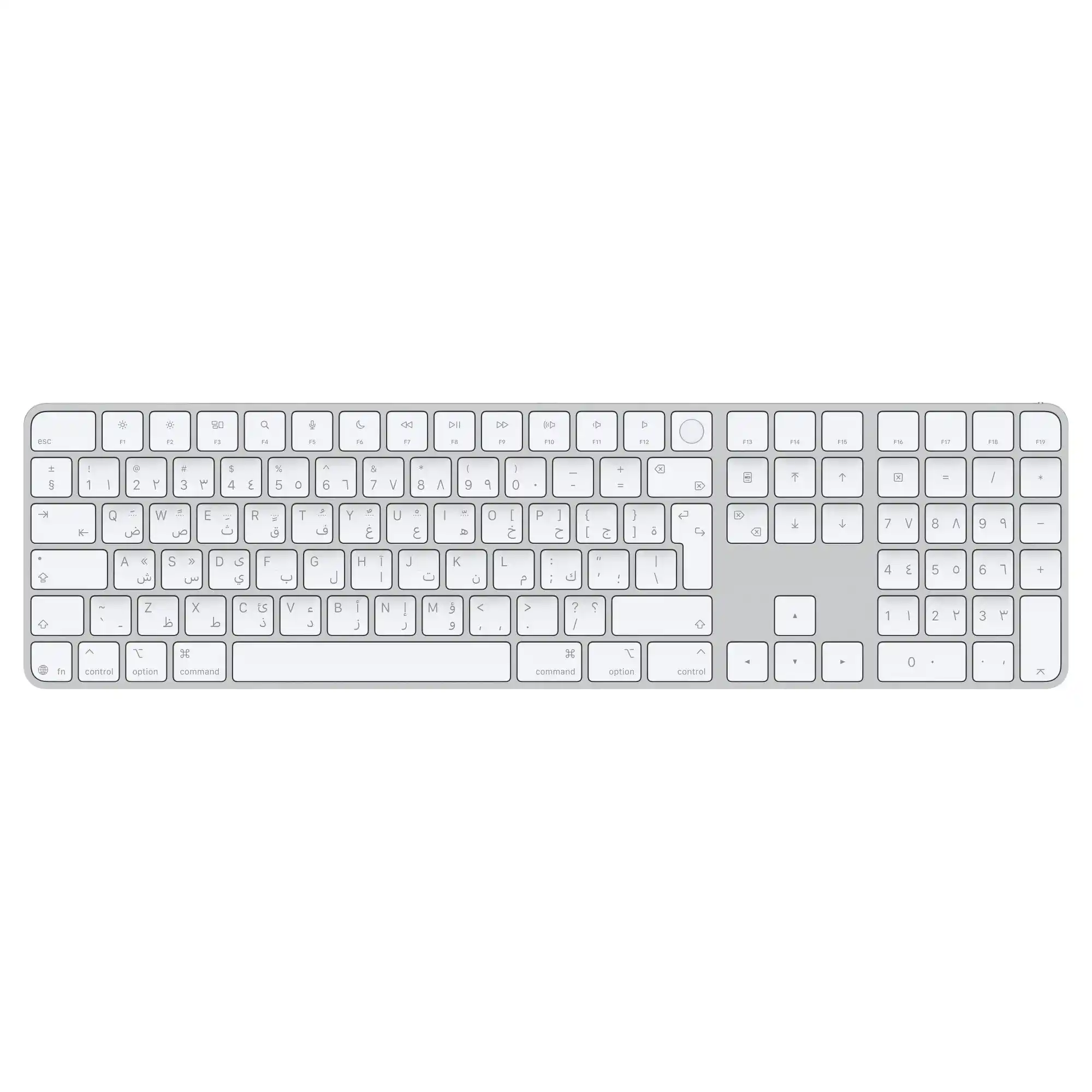 Apple Magic Keyboard with Touch ID and Numeric Keypad for Mac models with Apple silicon (USB–C) - Arabic