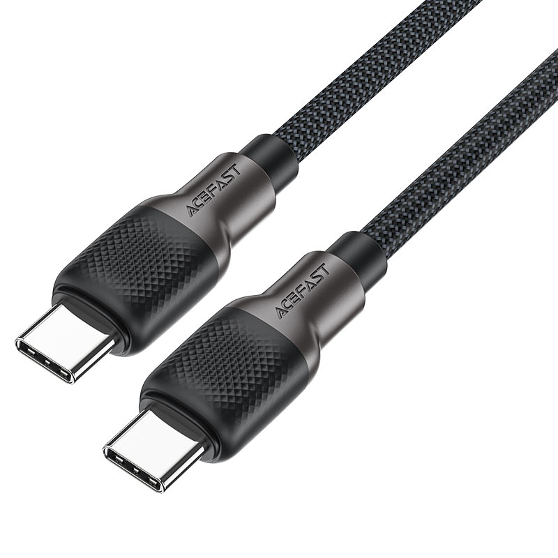 AceFast Fast Charging Type-C To Type-C Nylon Cable 1.2m Black