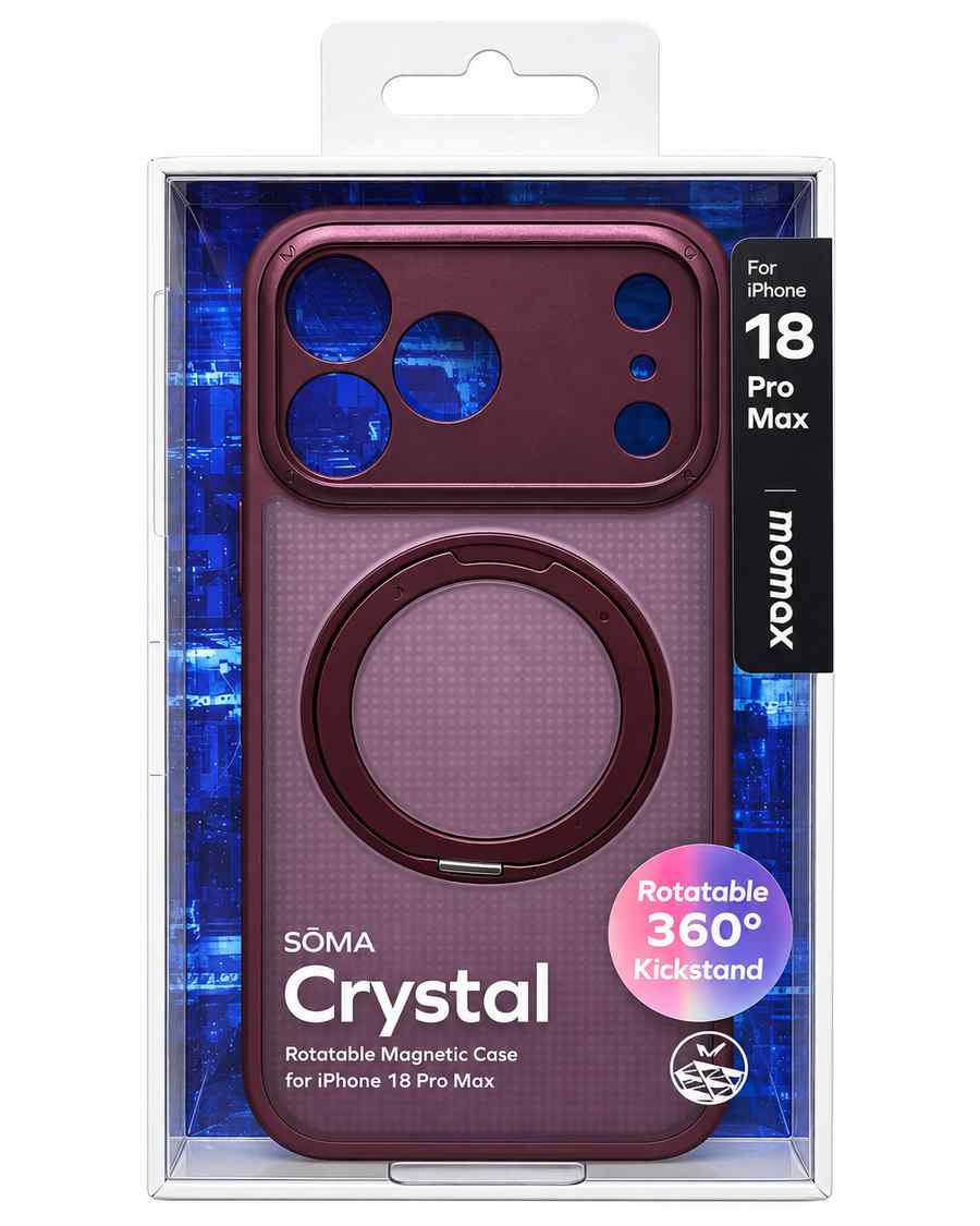 Momax SOMA Crystal Rotatable Magnetic Case for iPhone 18 Pro Max