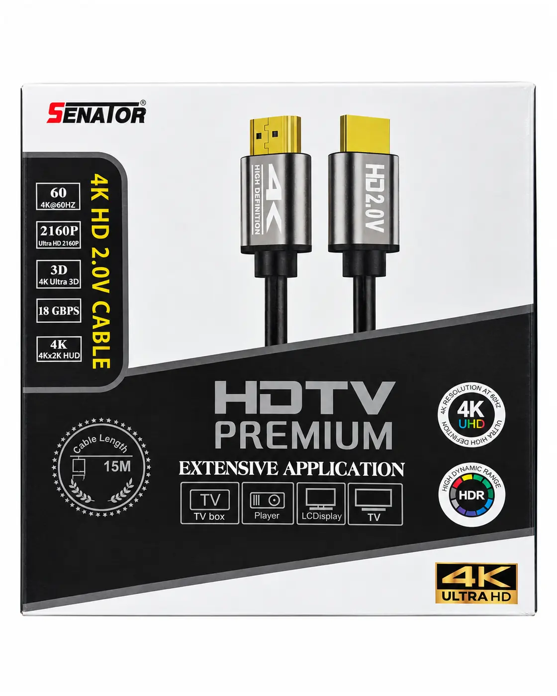 SENATOR 4K HDMI Cable - 15m-  4K 60Hz