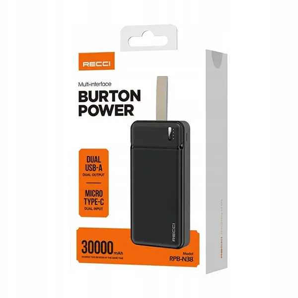Recci Power bank 30000 mAh multi-interface Burton power