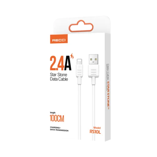 Recci USB To Lightning Cable 1.5m White